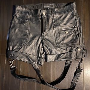 Lip Service men’s pleather bondage shorts sz 30